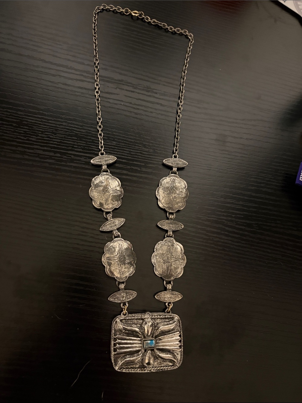 Vintage Estée Lauder Signed Silver-Tone Statement Necklace